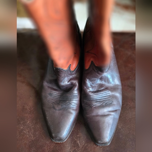 Vintage Vibram Womens Cowboy Boots Western Country High Quality Leather Sz 8.5 - Picture 4 of 9